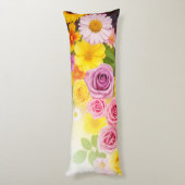 Vibrant Floral Gradient Art – Pink Yellow Purple ボディピロー (裏面 (縦))