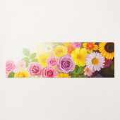 Vibrant Floral Gradient Art – Pink Yellow Purple ヨガマット (裏面(横))