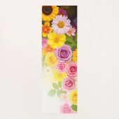Vibrant Floral Gradient Art – Pink Yellow Purple ヨガマット (裏面)