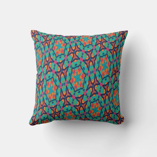 Vibrant Floral Kaleidoscope クッション (裏面)
