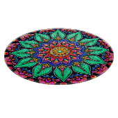 Vibrant Floral Mandala Art カッティングボード (角)