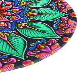 Vibrant Floral Mandala Art カッティングボード (角)