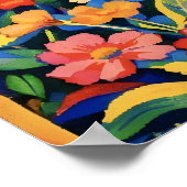 vibrant floral ocean sunset ポスター (角)