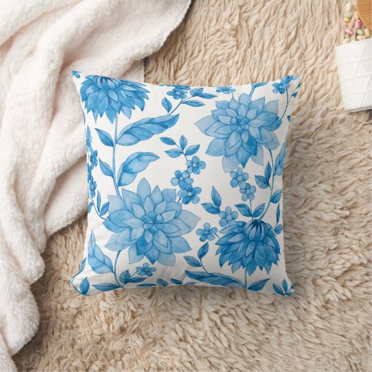 Vibrant floral pattern クッション (ブランケット)