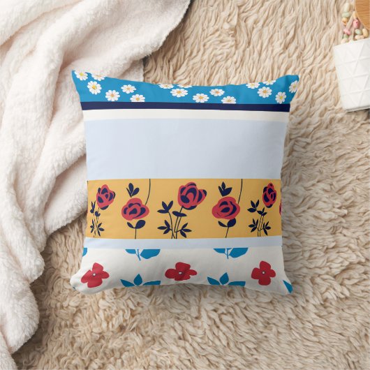 Vibrant Floral Pattern Designs | Custom Art Prints クッション (ブランケット)