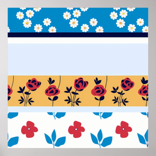 Vibrant Floral Pattern Designs | Custom Art Prints ポスター (正面)