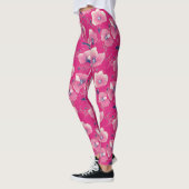 Vibrant Floral Pattern in Pink, White & Royal B    レギンス (左)