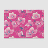Vibrant Floral Pattern in Pink, White & Royal Blue 薄葉紙 (正面)