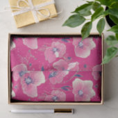 Vibrant Floral Pattern in Pink, White & Royal Blue 薄葉紙 (ギフト)