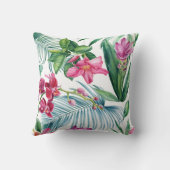 vibrant floral pattern with pink flowers クッション (裏面)