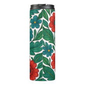 Vibrant Floral Pattern with Red and Teal Blooms タンブラー (裏面)