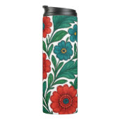 Vibrant Floral Pattern with Red and Teal Blooms タンブラー (回転右)