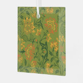  Vibrant Floral Pattern: Yellow and Orange Flowers ガラスオーナメント (正面左)