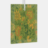  Vibrant Floral Pattern: Yellow and Orange Flowers ガラスオーナメント (正面右)