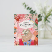 Vibrant Floral Valentine's Day Card ポストカード (スタンド正面)