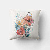 Vibrant Floral Watercolor Design クッション (裏面)