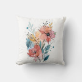 Vibrant Floral Watercolor Design クッション (正面)