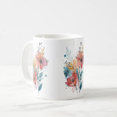 Vibrant Floral Watercolor Design コーヒーマグカップ (正面左)