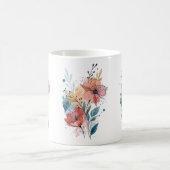 Vibrant Floral Watercolor Design コーヒーマグカップ (中央)