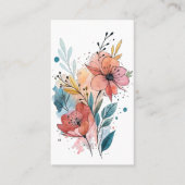 Vibrant Floral Watercolor Design 名刺 (正面)