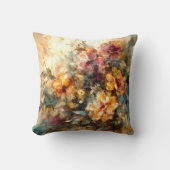 Vibrant Floral Watercolor Glow クッション (正面)