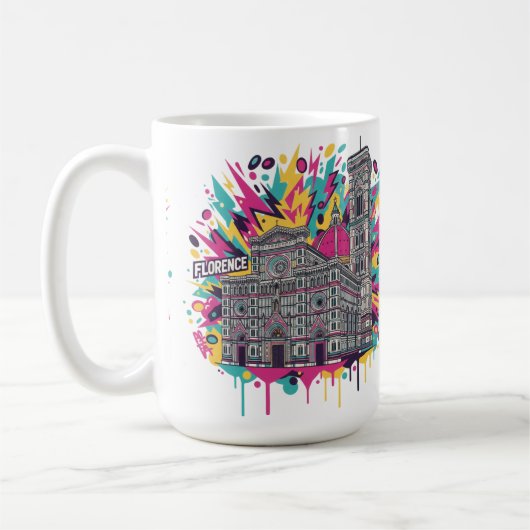 Vibrant Florence Italy Cathedral Graphic コーヒーマグカップ (左)