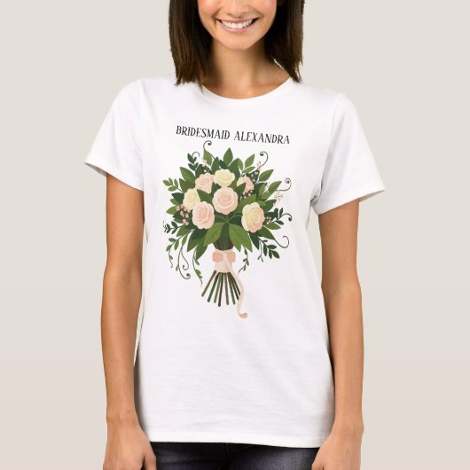 Vibrant Flowers ブライダルブーケ 5 - ファン楽しみ Tシャツ (正面)