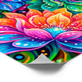 Vibrant Flowers Dreamscape – サイケデリックボホー ポスター (角)