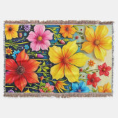 Vibrant Flowers: Garden of Joy Art スローブランケット (正面)