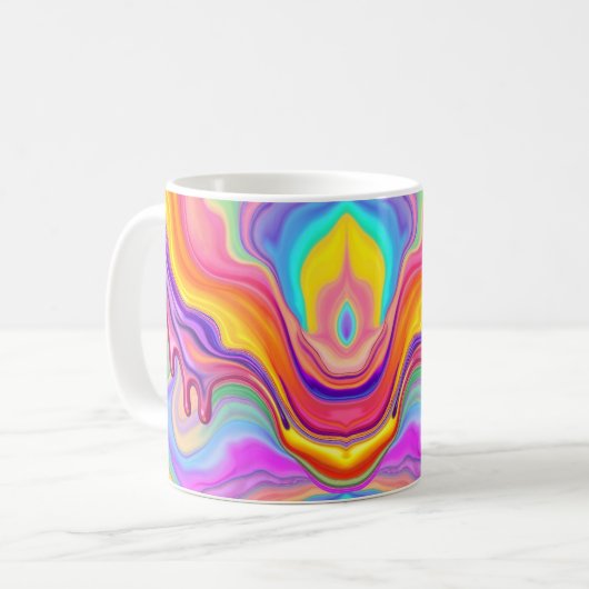 Vibrant Fluid Marble Abstract コーヒーマグカップ (正面左)
