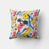 Vibrant Fluid Paint Splash Pattern クッション (裏面)