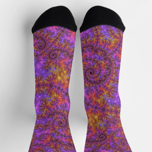 Vibrant Fractal Socks ソックス (上部)