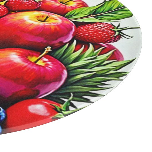 Vibrant Fresh Fruit Delight Design カッティングボード (角)
