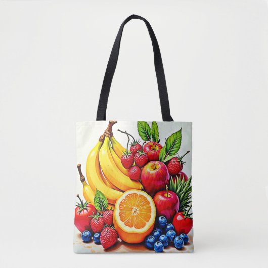 Vibrant Fresh Fruit Delight Design トートバッグ (正面)