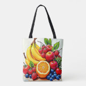 Vibrant Fresh Fruit Delight Design トートバッグ (裏面)