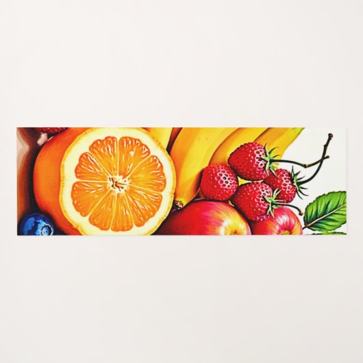 Vibrant Fresh Fruit Delight Design ヨガマット (裏面(横))