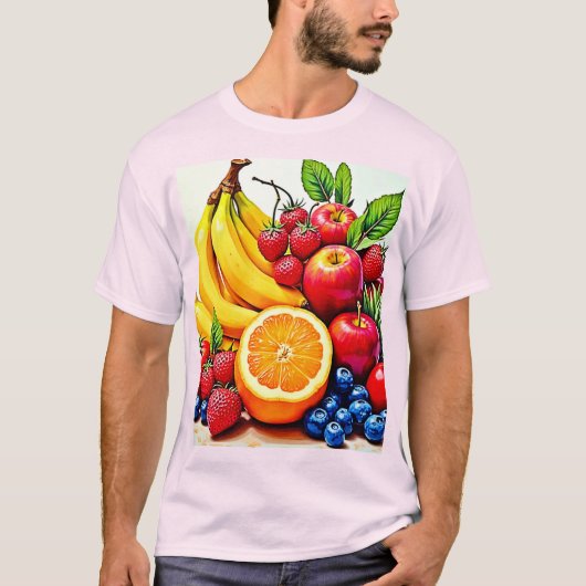 Vibrant Fresh Fruit Delight Design Tシャツ (正面)