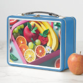 Vibrant Fruit Basket: A Healthy Lunchbox Delight メタルランチボックス (インサイチュ)