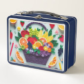 Vibrant Fruit Basket Lunchbox Design メタルランチボックス (正面)
