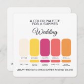 Vibrant Fuchsia Citrus Summer Wedding Palette Card 招待状 (正面/裏面)