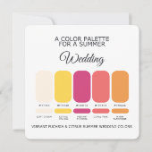 Vibrant Fuchsia Citrus Summer Wedding Palette Card 招待状 (正面)