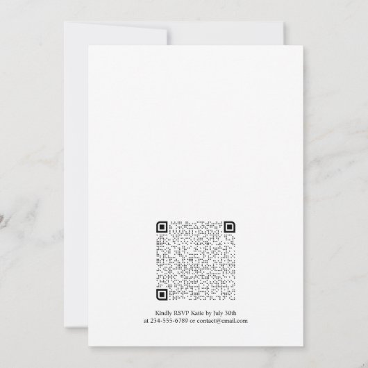 Vibrant Fuchsia Floral QR Code Wedding Invitation 招待状 (裏面)