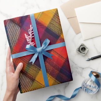 Vibrant Fusion: Modern Colorful Tartan Pattern ラッピングペーパー