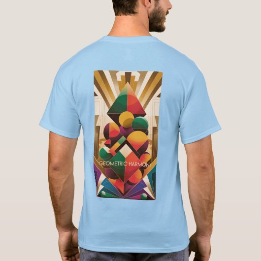 Vibrant Futuristic Art Deco Illustration Tシャツ (裏面)