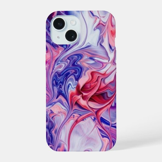 Vibrant Galaxy Acrylic Pour Phone Case iPhone 15ケース (裏面)