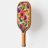 Vibrant Garden Floral Pattern Pickleball Paddle ピックルボールラケット (左)