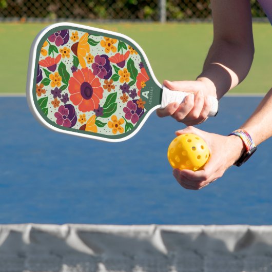 Vibrant Garden Floral Pattern Pickleball Paddle ピックルボールラケット (インサイチュ)