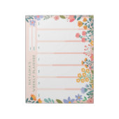 Vibrant Garden Floral Weekly Planner Notepad ノートパッド (回転)