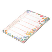 Vibrant Garden Floral Weekly Planner Notepad ノートパッド (アングル)