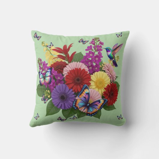  Vibrant Garden pillow クッション (裏面)